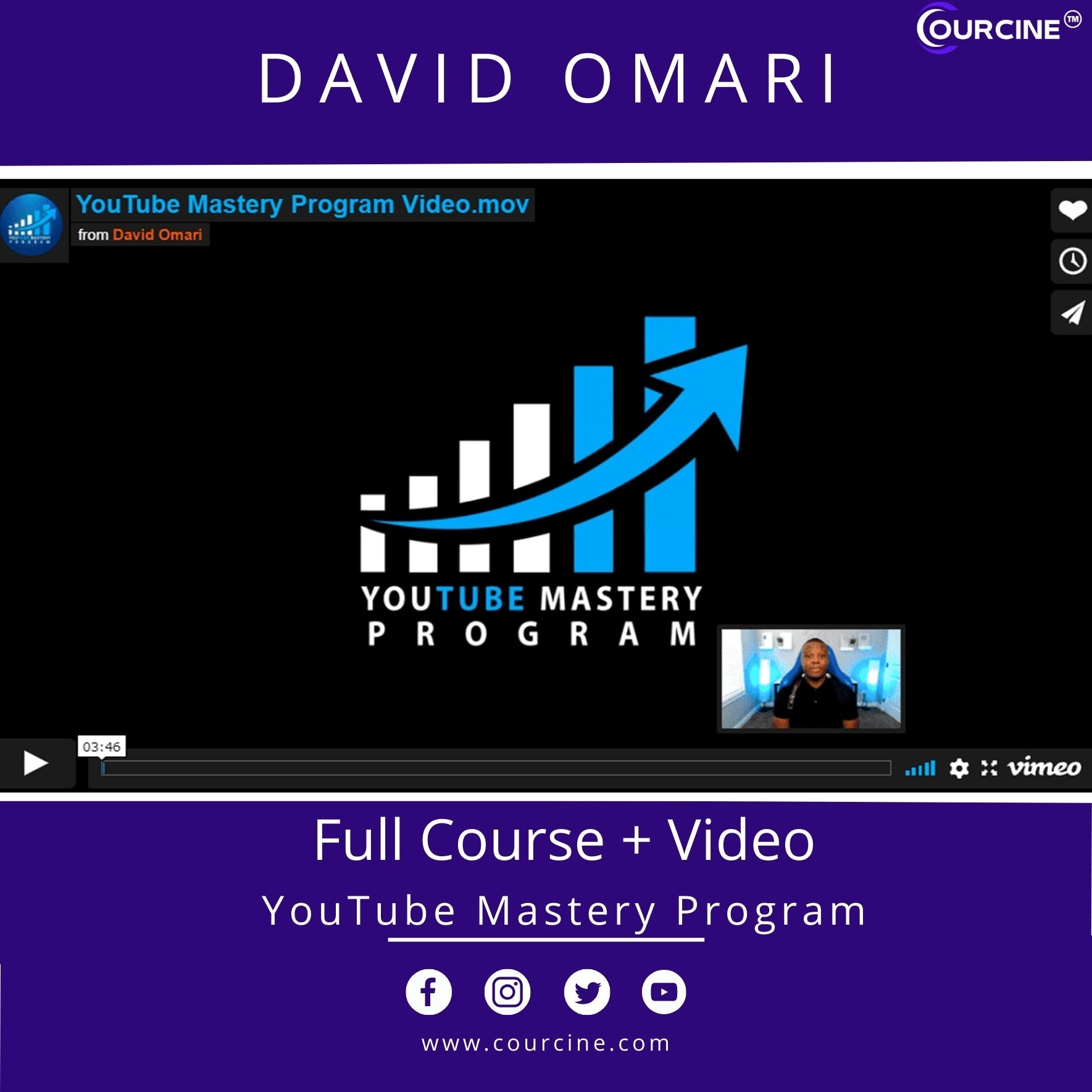 David Omari – YouTube Mastery Program {FULL COURSE + VIDEO} – ALL COURSES Lifetime Access - Courcine